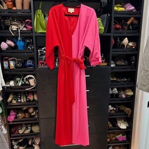 Tuckernuck India Hicks Pink and Red Dress
